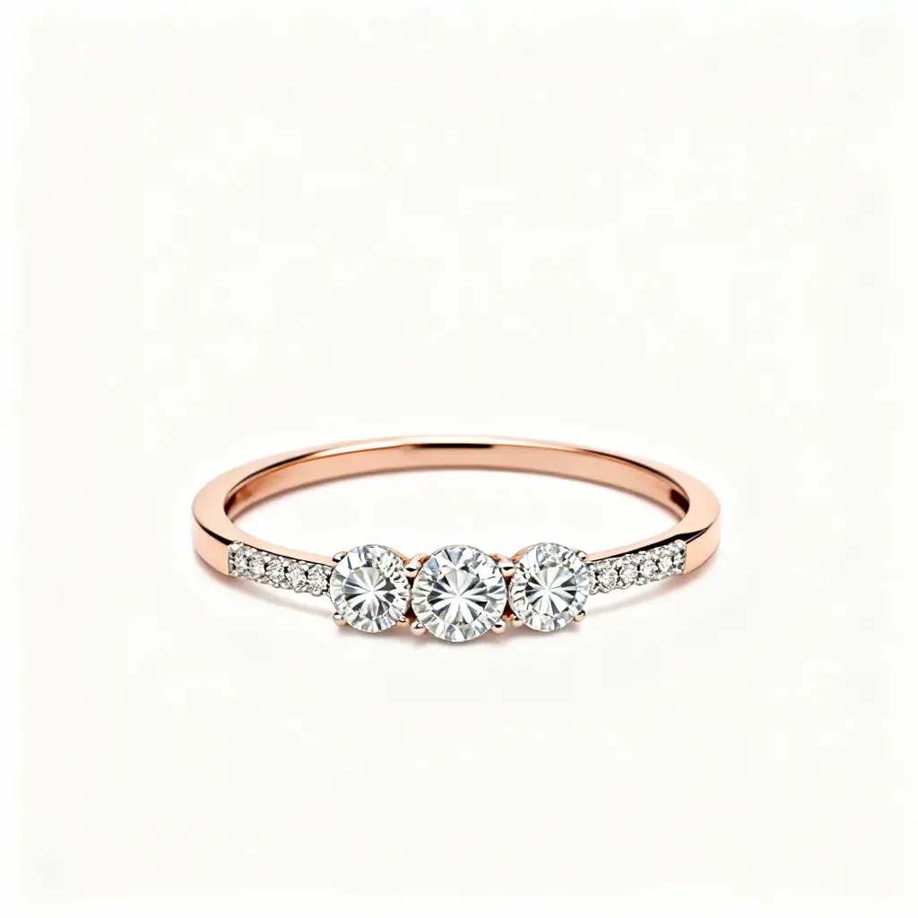 Petrals rozé gold háromköves eljegyzési gyűrű