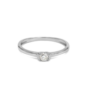 Petrals fehérarany gyűrű briliáns H színű VS gyémánttal, vékony elegáns foglalatban