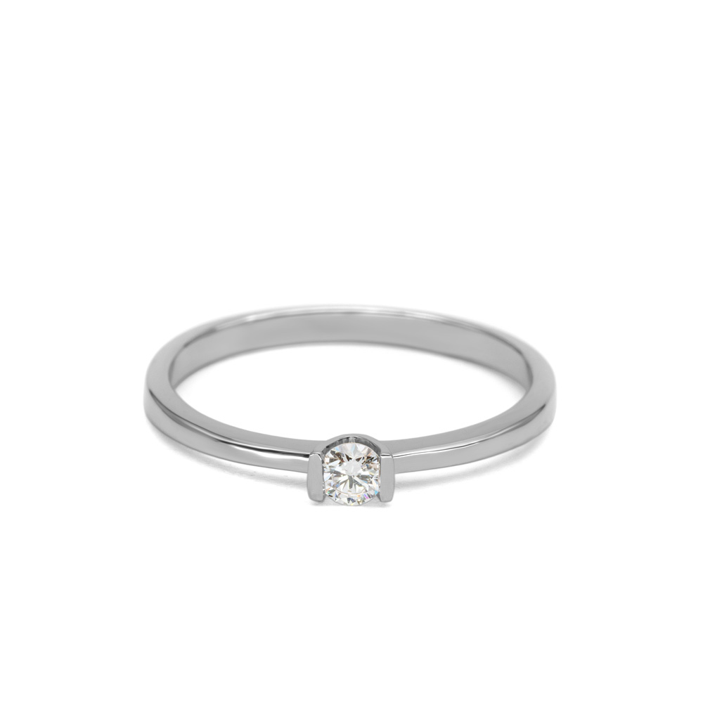 Petrals fehérarany gyűrű briliáns gyémánttal elegáns finom foglalatban