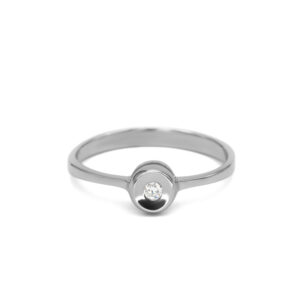 Petrals fehérarany gyűrű kör foglalatban G színű gyémánttal modern Leucanthemum stílusban