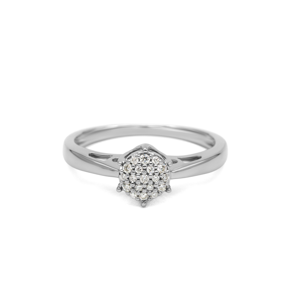 Petrals fehérarany szoliter gyűrű négypofás foglalatban ragyogó briliáns gyémánttal