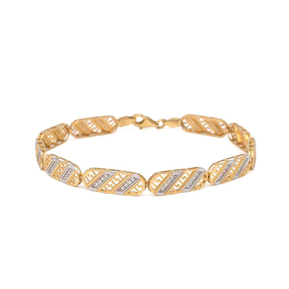 Csíkos minta sárga arany karkötő Petrals webáruház fehér háttéren