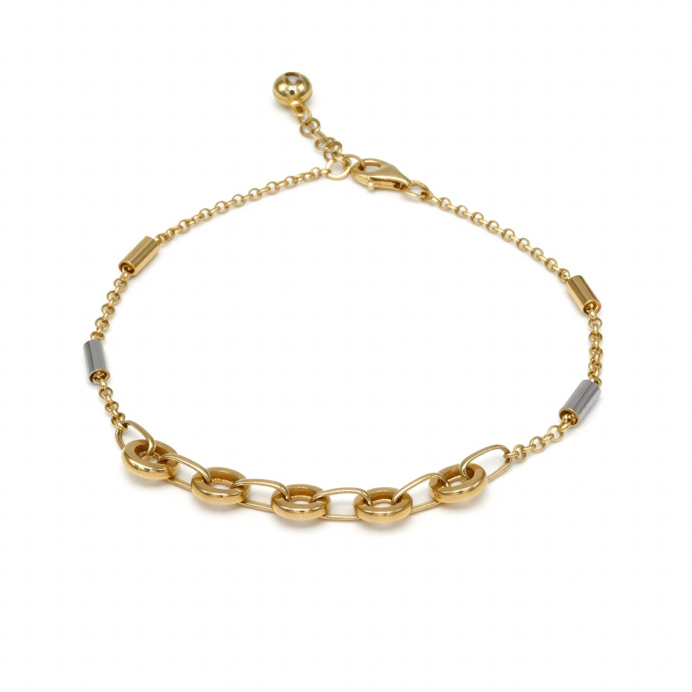 Petrals kerek gyűrűs karkötő sárga aranyból koncentrikus körökkel.