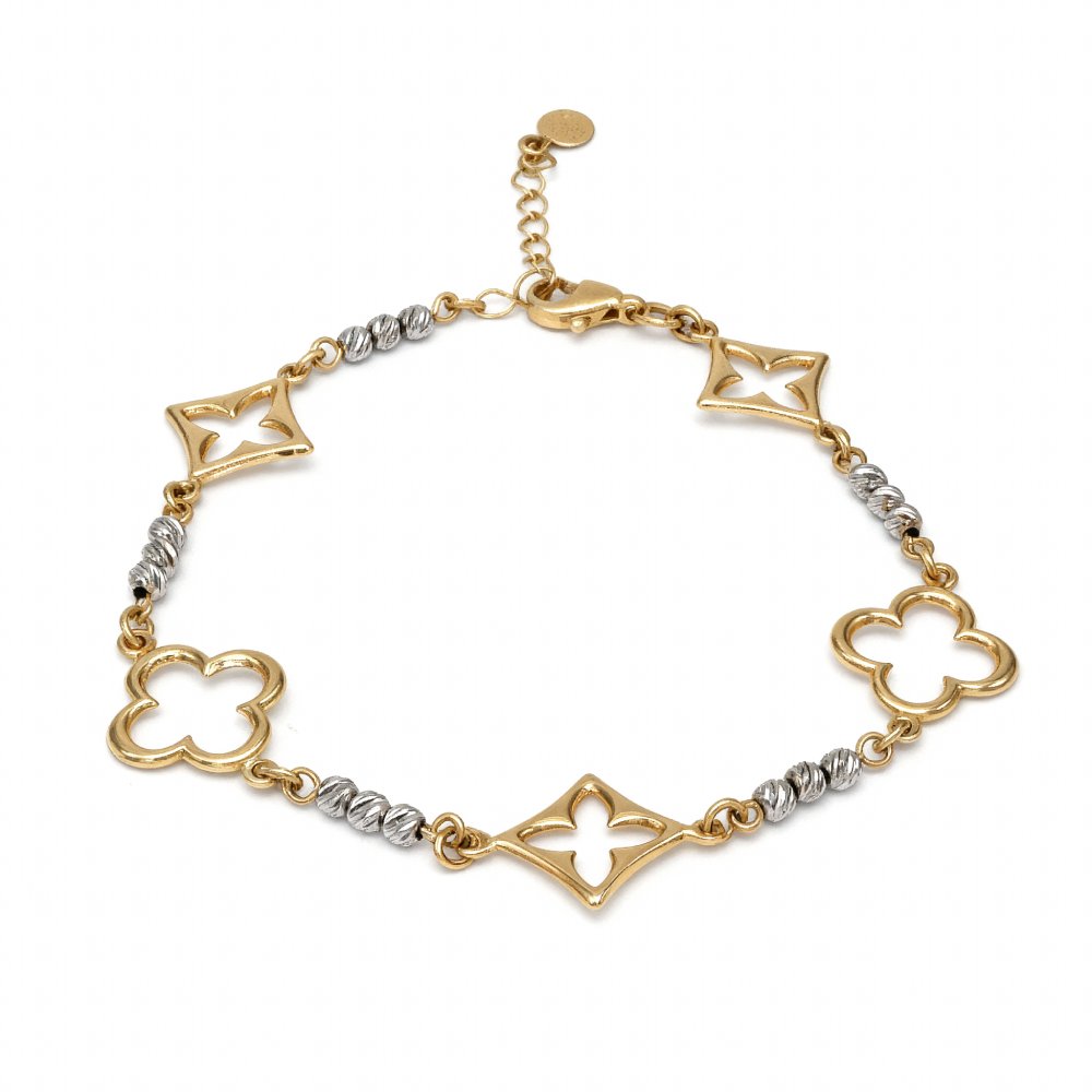 Petrals liliom pavé karkötő sárga aranyból gyémánt szirmokkal.