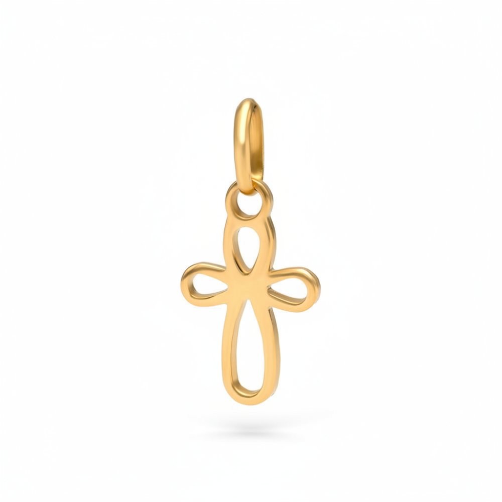 kereszt sárga arany medál Petrals webshop fehér háttéren